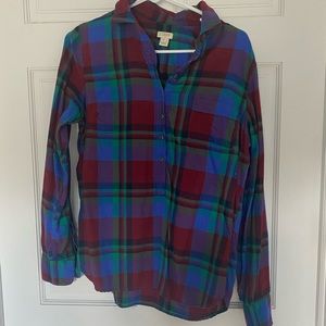 J Crew flannel button down shirt. NWOT.